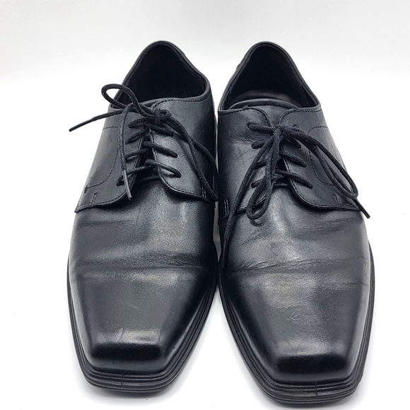 Ecco Soft Black Leather Lace-Up‎ Loafers Size 43 (US 10) #1370